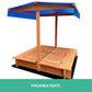Keezi Wooden Outdoor Sand Box Set Sand Pit- Natural Wood