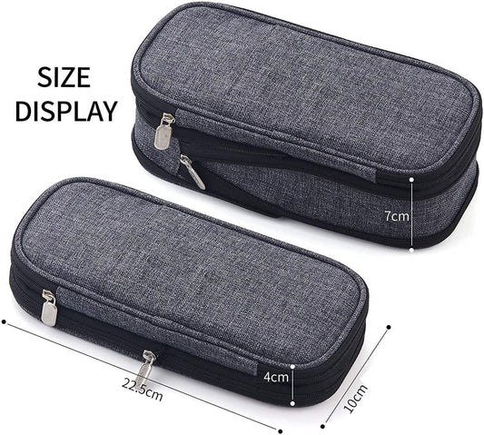 Foldable Large Capacity Pencil Bag for Youth School (Grey)