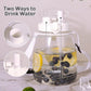 Clear Large Water Bottle Water Jug with Adjustable Shoulder Strap - White