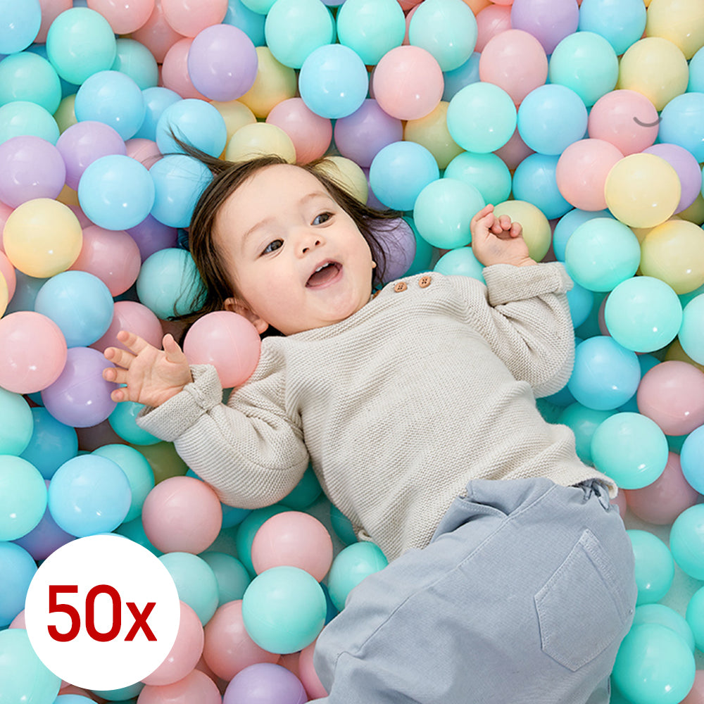 Kids Colourful Playballs Pack Soft Baby Toy Pastel Colours - 50PCS